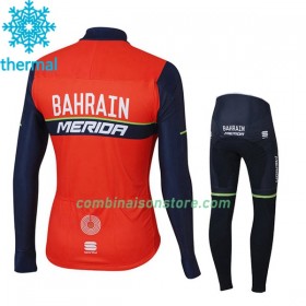 Combinaison Cycliste Hiver + Collant 2017 Bahrain Merida Enfant  N001